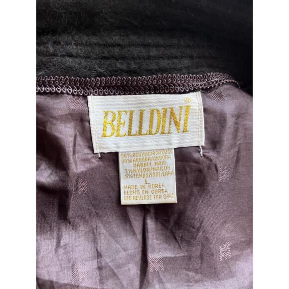 Vintage 80s Belldini Rabbit Fur Wool Sweater Jacket | Oversized Fur Coat |Size L - Picture 10 of 10